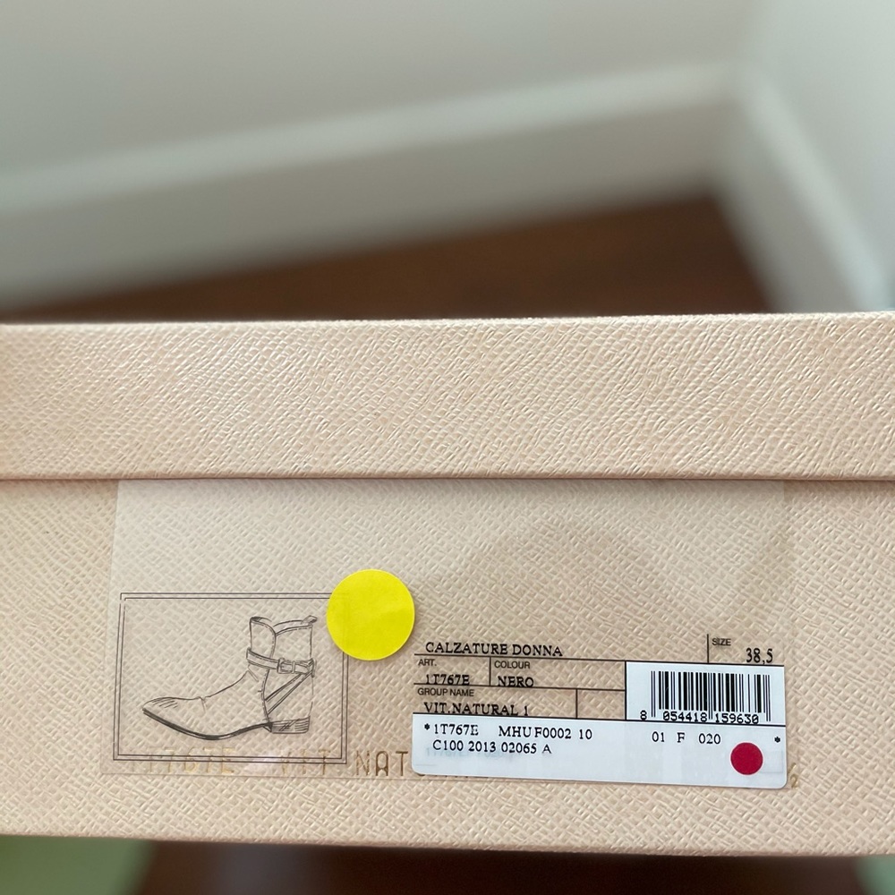 PRADA Calzature Donna Black leather booties 38.5 - Picture 7 of 8